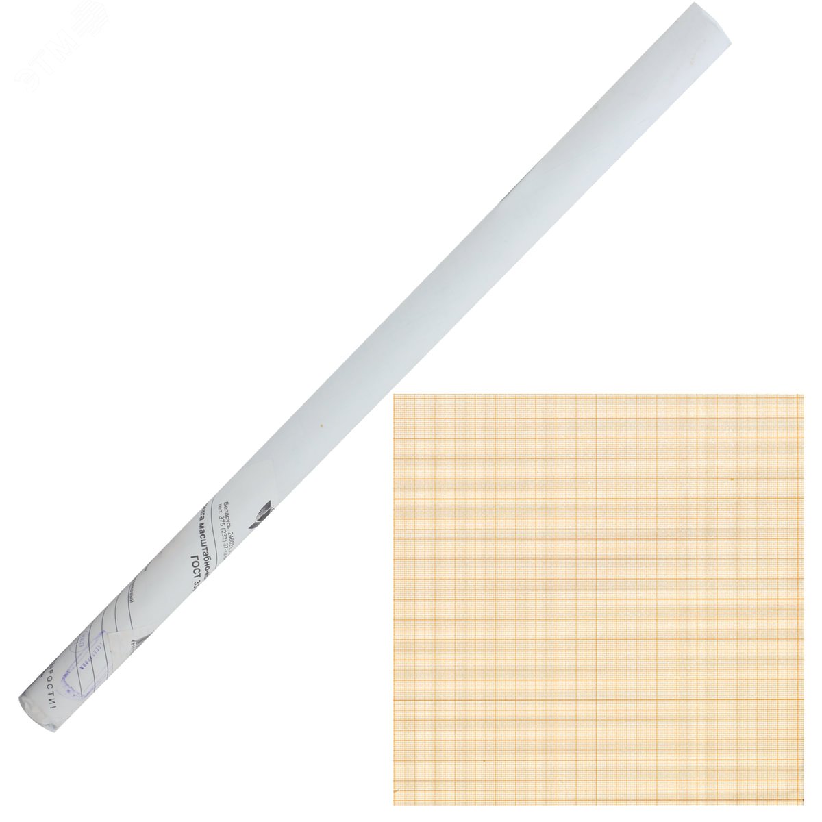 Изображение товара Миллиметровая масштабно-координатная бумага STAFF 878 мм 10 м оранжевая 65 г/м2