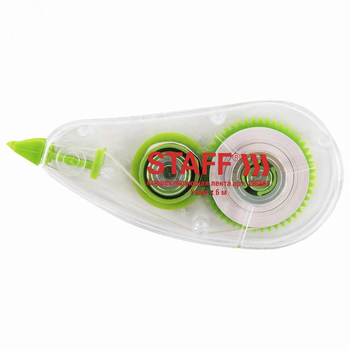 Изображение товара Корректирующая лента STAFF College 5мм х 6м, корпус прозрачный, блистер, 226807 (шт)