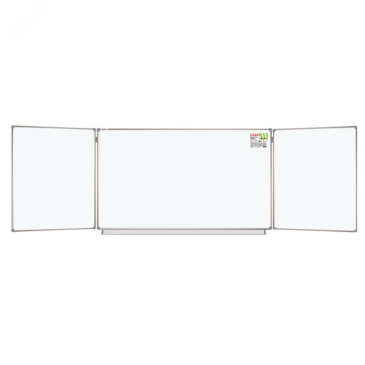 Изображение товара Доска магнитно-маркерная 3-х элементная 100х150/300см, 5 рабочих поверхн., белая, STAFF, 238010 (шт)