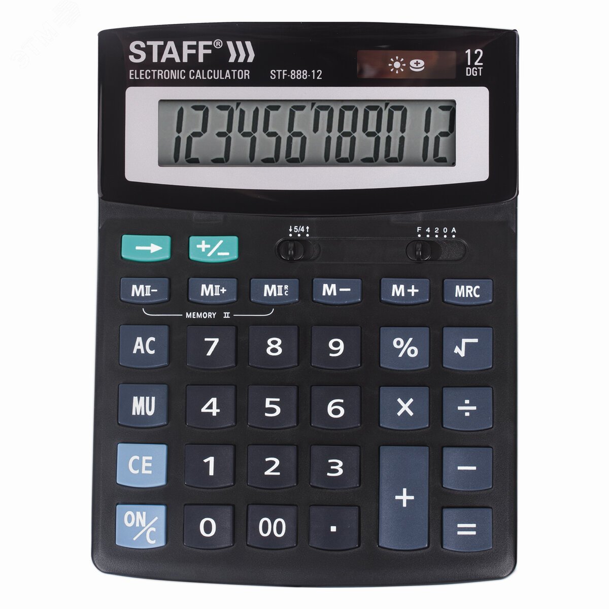 Изображение товара Настольный калькулятор STAFF STF-888-12 12 разрядов двойное питание