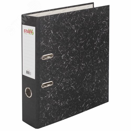 Изображение товара Папка-регистратор STAFF Everyday с мраморным покрытием, 70 мм, без уголка, черный корешок (шт)