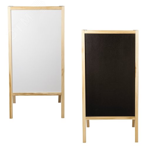 Изображение товара Доска-штендер двусторонняя для мела и магнитно-маркерная (54х109cм), черная/белая, STAFF, 236889 (шт)