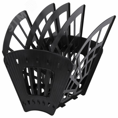 Изображение товара Лоток для бумаг веерный STAFF 5-ти секционный, 4 отделения, сетчатый, черный, 237021 (шт)