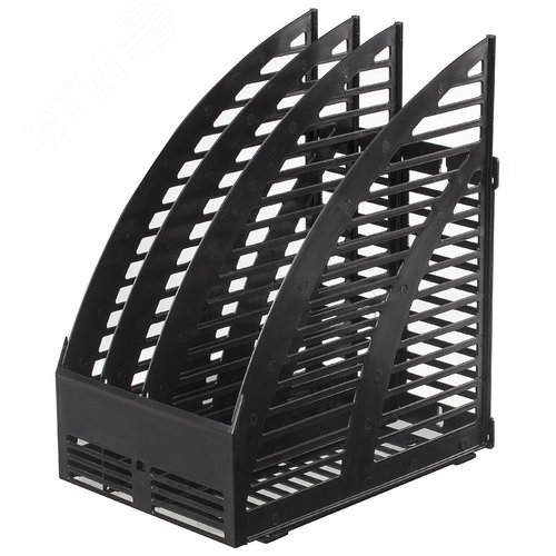 Изображение товара Лоток вертикальный для бумаг STAFF, 245х165х285 мм, 3 отделения, сетчатый, сборный, черный, 237293 (шт)