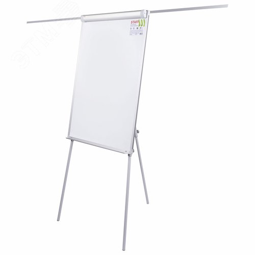 Изображение товара Доска-флипчарт с доп. держателями для бумаги магнитно-маркерная 70х100см, тренога, STAFF,238004 (шт)