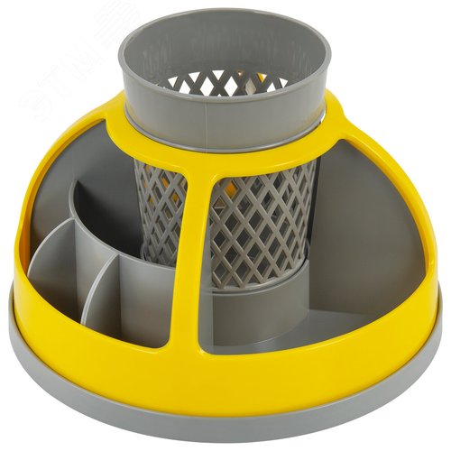 Изображение товара Подставка-органайзер STAFF Attraction, 9 отделений, вращающаяся, серая/желтая, 238318 (шт)