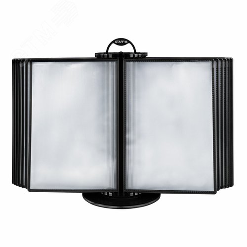 Изображение товара Демосистема настольная на 30 панелей, с 30 черными панелями А4, вращающаяся, STAFF, 238333 (шт)