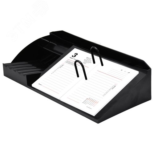 Изображение товара Подставка под календарь + органайзер 3 отделения, MANAGER, 310 х 150 х 75 мм, черный (шт)