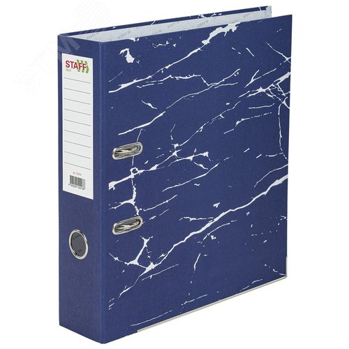 Изображение товара Папка-регистратор STAFF Profit с мраморным покрытием 75 мм,с уголком, синяя, съемный механизм (шт)