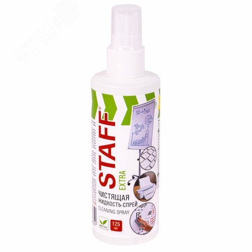 Изображение товара Чистящая жидкость-спрей для маркерных досок ЛЕГКОЕ СТИРАНИЕ, STAFF Extra, 125 мл, 513795 (шт)