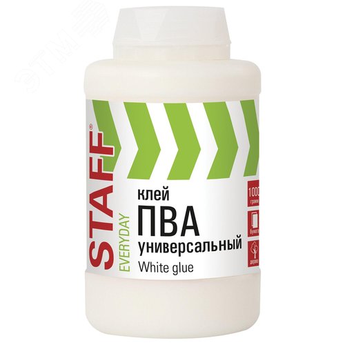 Изображение товара Клей ПВА универсальный 1 кг (бумага, картон, дерево), STAFF (шт)