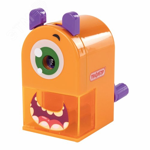 Изображение товара Точилка механическая ПИФАГОР ''Монстрик'', корпус оранжевый, 228477 (шт)