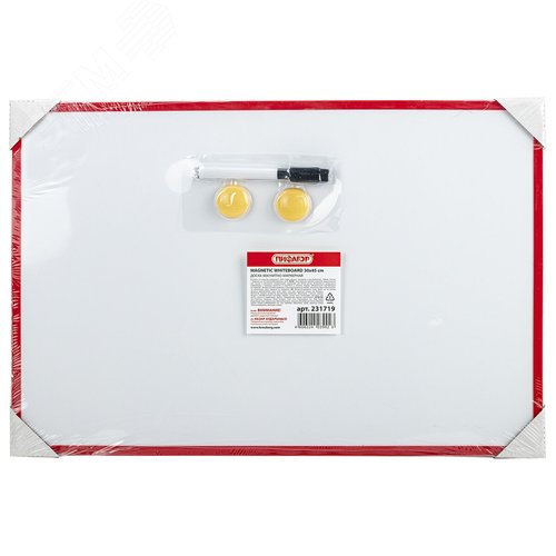 Изображение товара Доска магнитно-маркерная 30х45 см, ГАРАНТИЯ 10 ЛЕТ, ПИФАГОР, 231719 (шт)