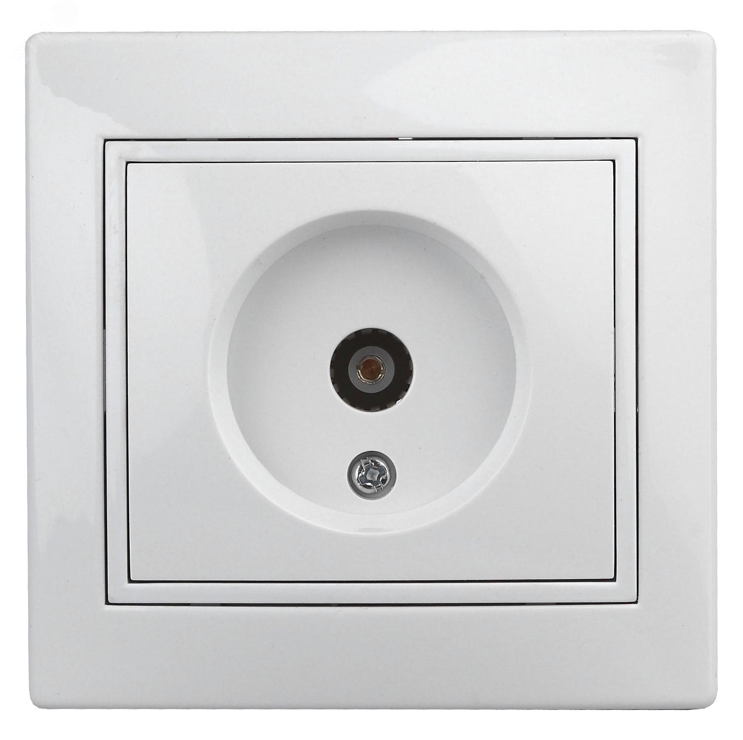 Изображение товара Розетка TV Intro Plano 1-301-01 одиночная белая IP20 для скрытой установки