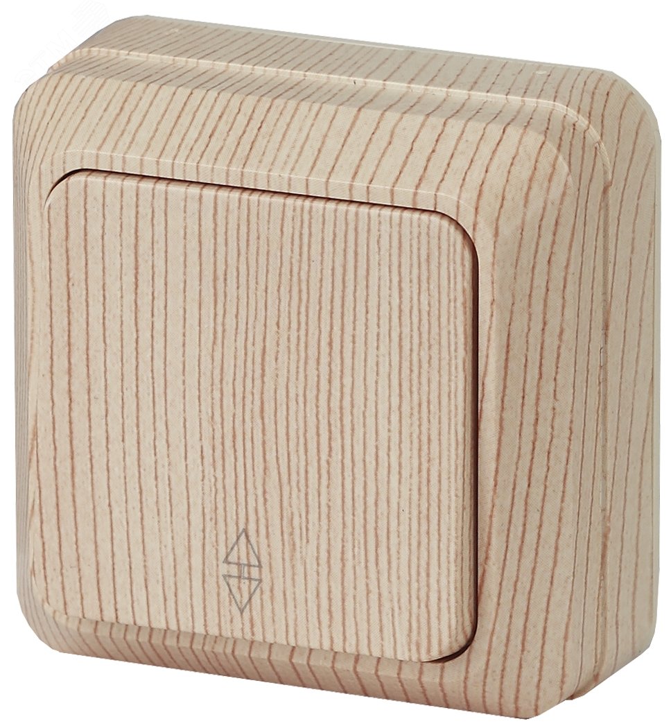 Изображение товара Переключатель Intro Quadro 2-103-11 одноклавишный 10А 250В IP20 сосна