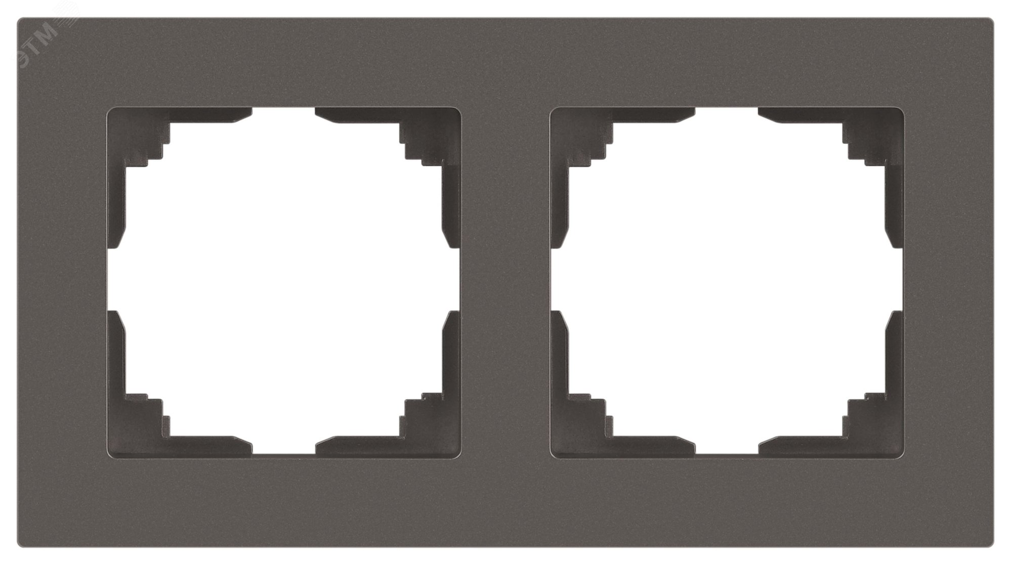 Изображение товара Рамка для розеток и выключателей 2 поста Intro Accent титан пластик