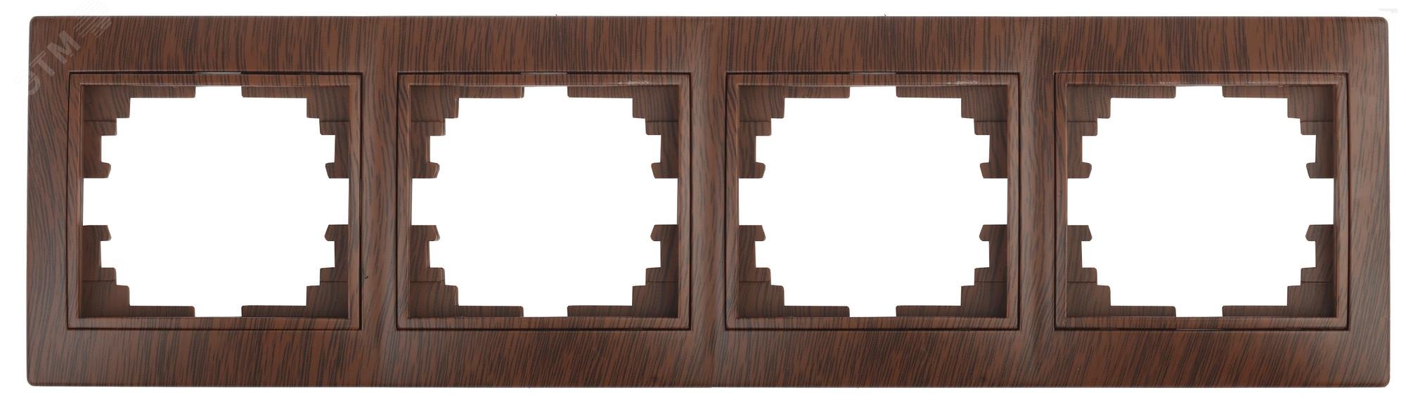 Изображение товара Рамка для розеток и выключателей Intro Plano 4 поста венге