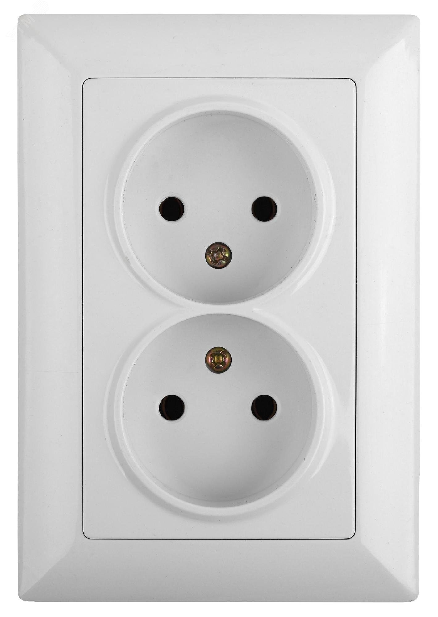 Изображение товара Розетка однофазная скрытого монтажа серия Intro Solo 16А 250В белая без заземления