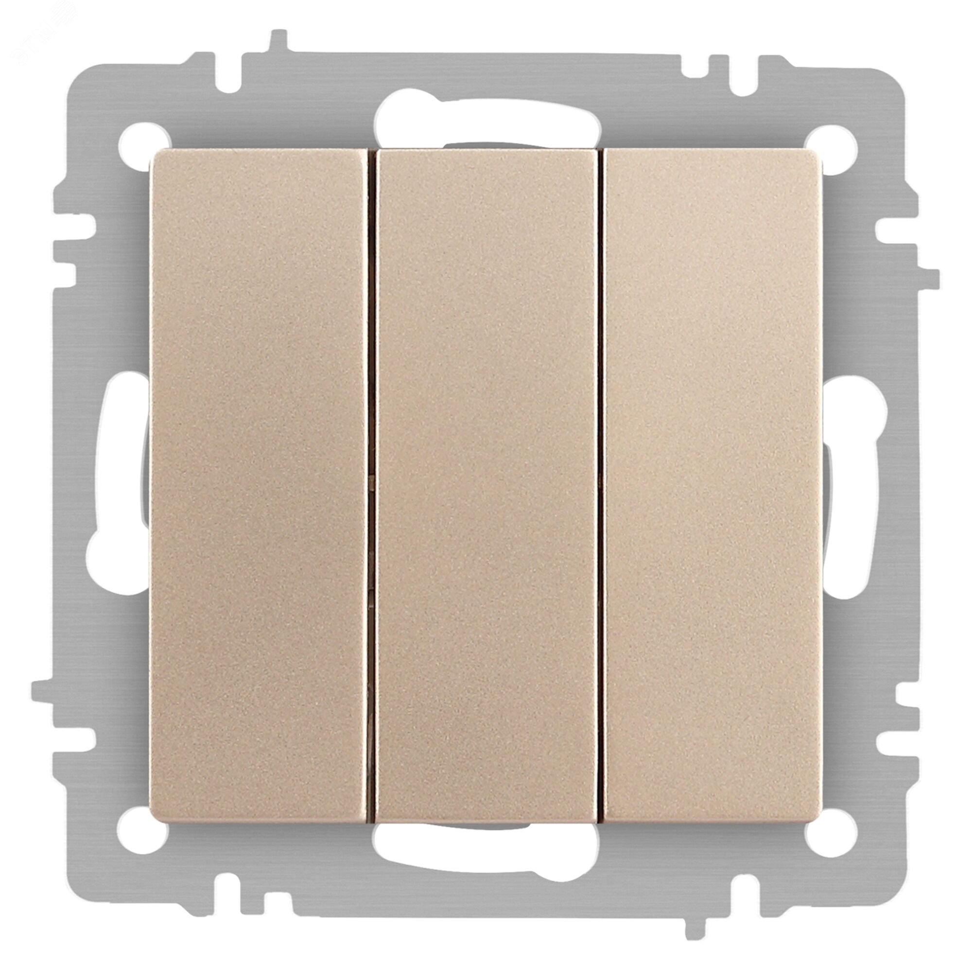 Изображение товара Трехклавишный выключатель серии Intro Accent скрытой установки шампань 10А 250В