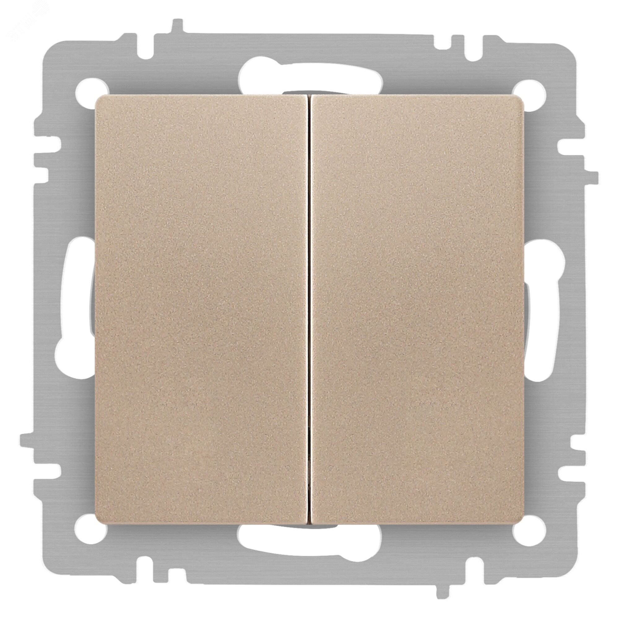 Изображение товара Двухклавишный выключатель серии Intro Accent скрытой установки шампань 10А 250В