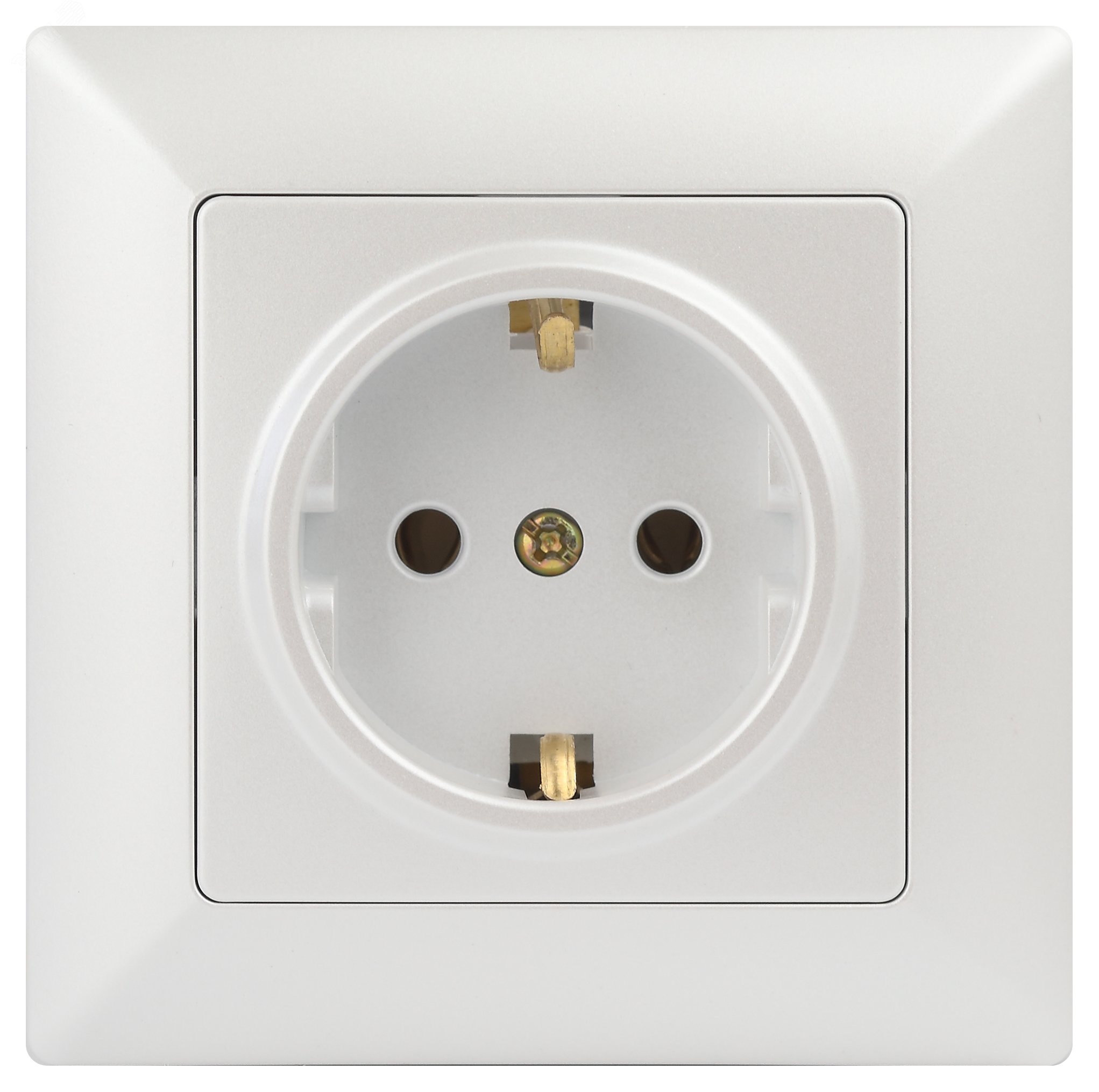 Изображение товара Розетка однофазная скрытого монтажа Intro Solo с заземлением перламутр 16А 250В IP20