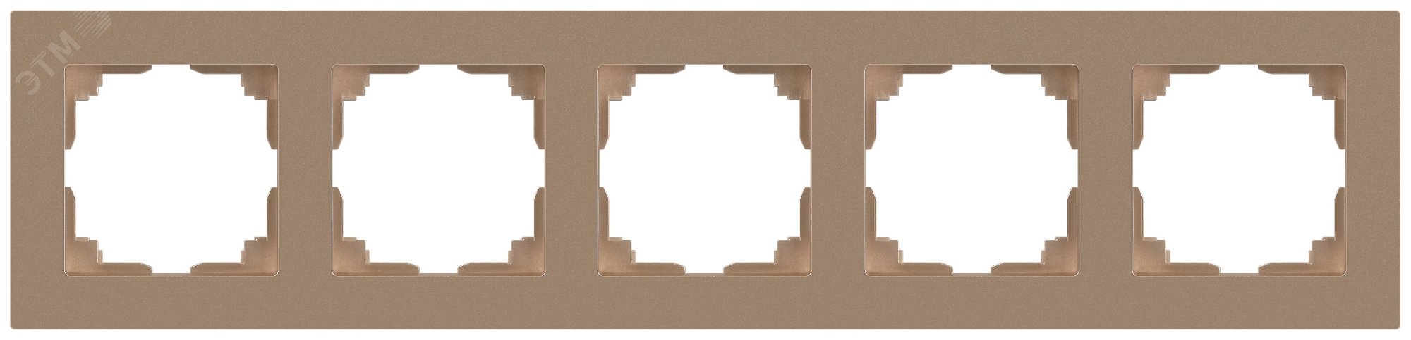 Изображение товара Рамка для розеток и выключателей 5 постов Intro Accent шампань из пластика