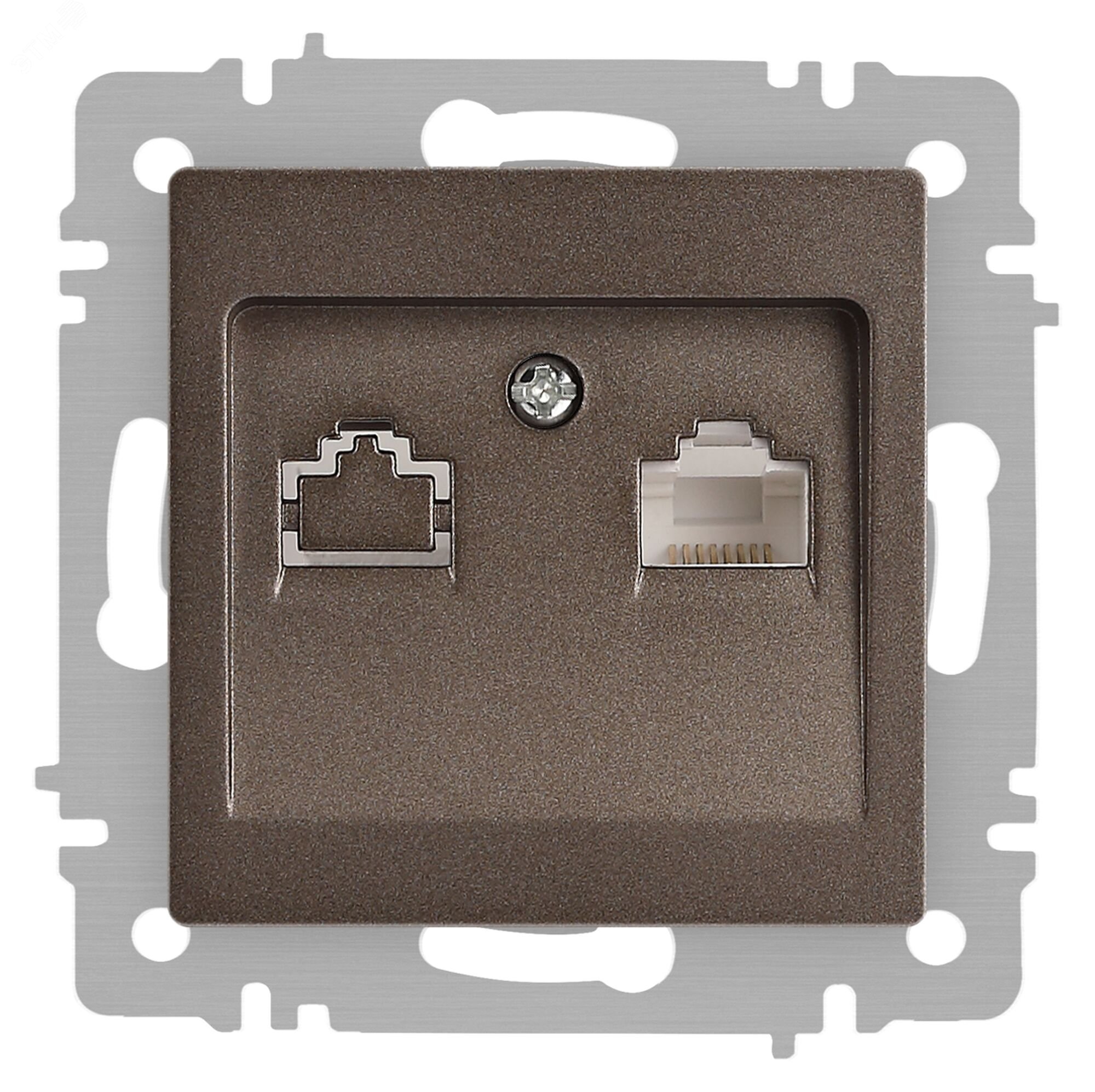 Изображение товара Розетка информационная Intro Accent 6-303-08 IP20 бронза для RJ45 скрытая установка