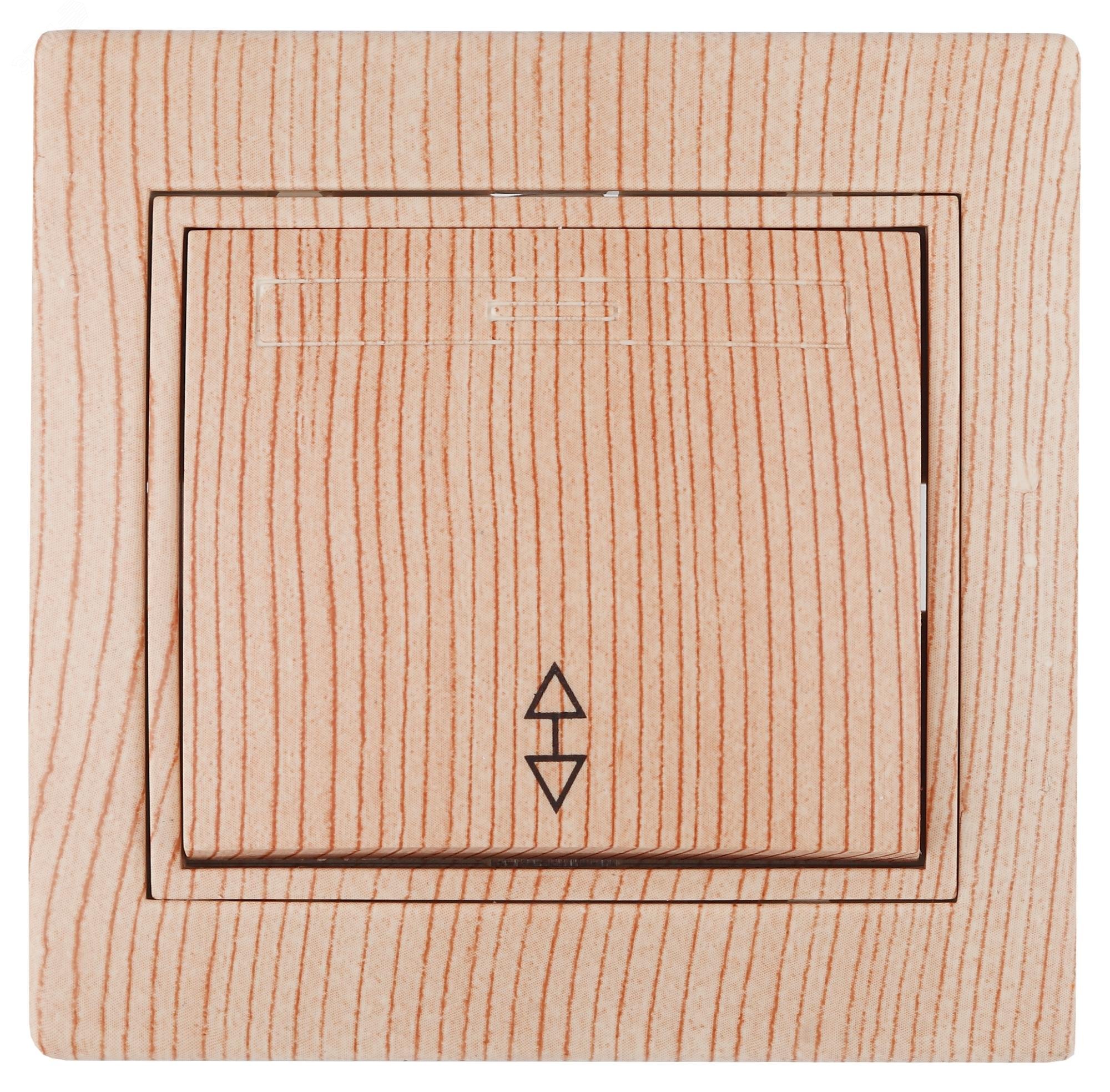 Изображение товара Переключатель Intro Plano 1-103-11 одноклавишный 10А-250В, IP20, СУ, сосна (шт)