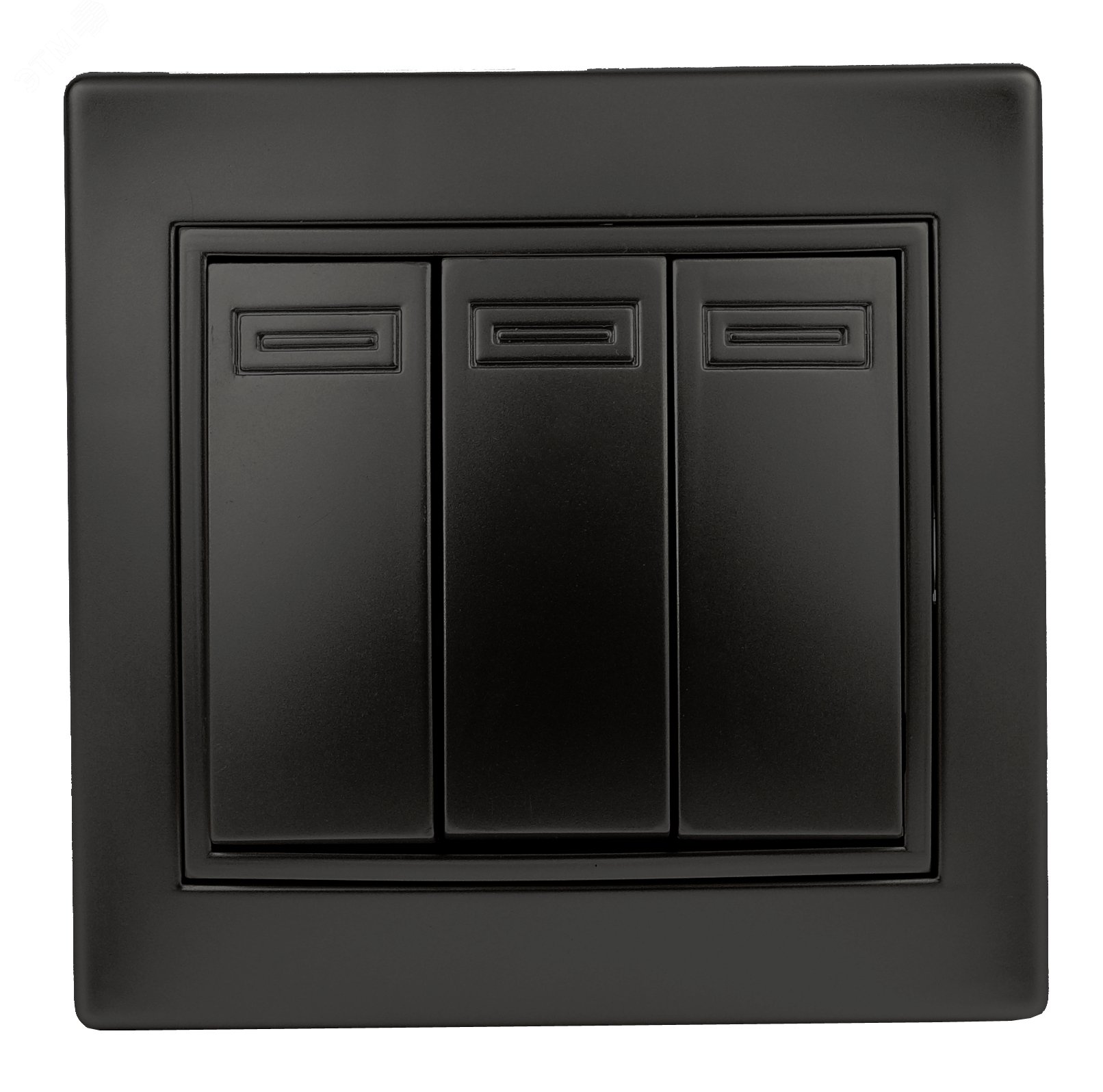 Изображение товара Трехклавишный выключатель Intro Plano 1-106-05 скрытой установки антрацит 10А 250В