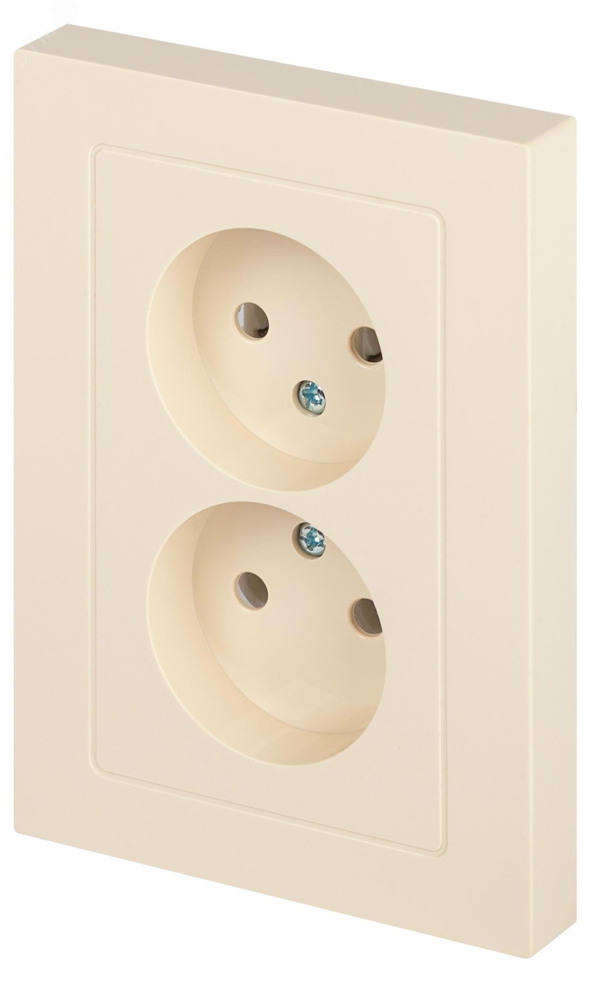 Изображение товара Розетка однофазная скрытого монтажа Intro Accent слоновая кость 16А 250В IP20