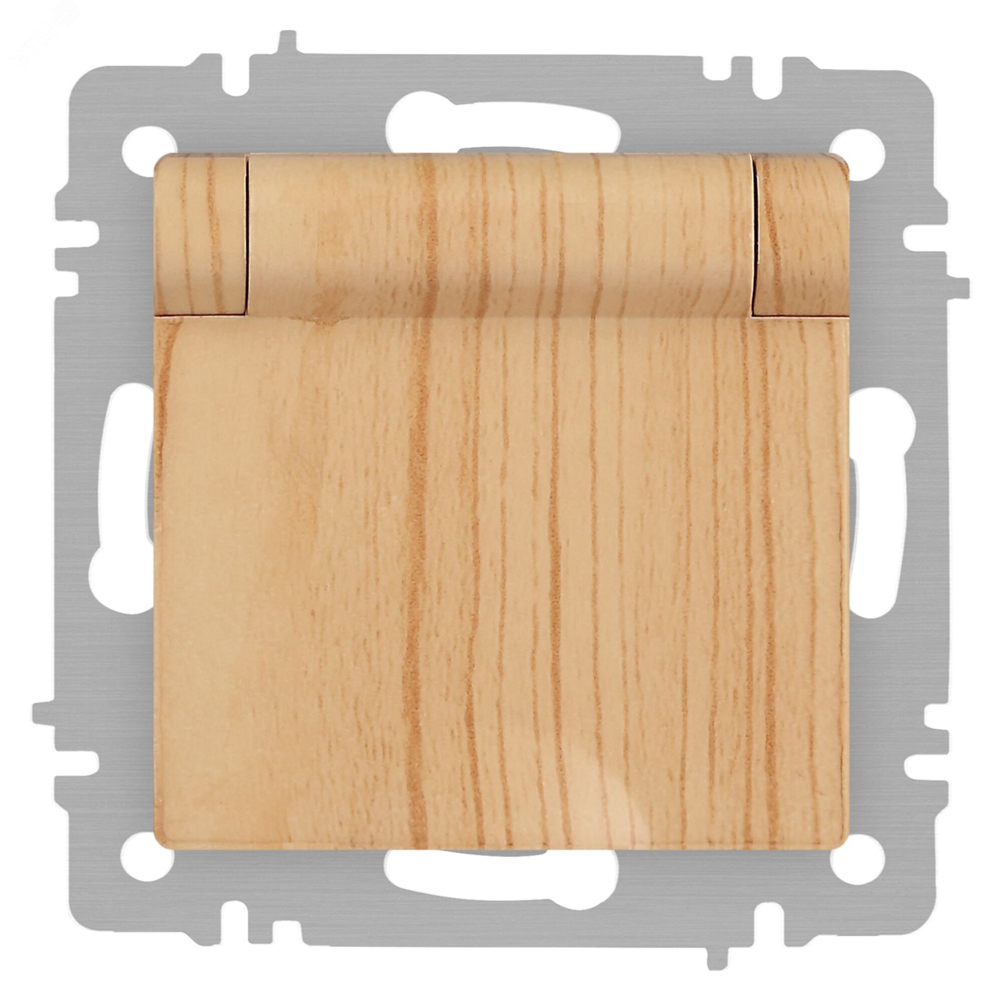 Изображение товара Однофазная скрытая монтажная розетка с заземлением и крышкой Intro Accent 16А 250В сосна