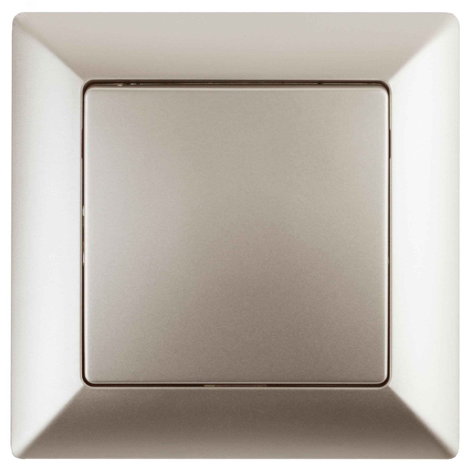 Изображение товара Выключатель одноклавишный скрытого монтажа Intro Solo 4-101-04 шампань 10А 250В