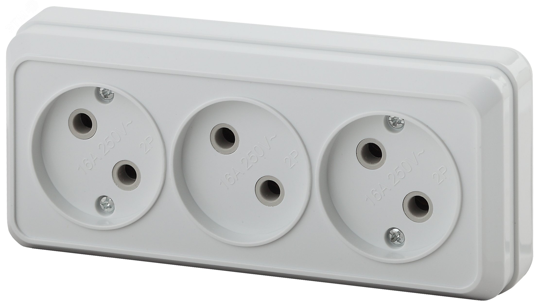 Изображение товара Тройная наружная розетка серии Intro Quadro 16А IP20 белая