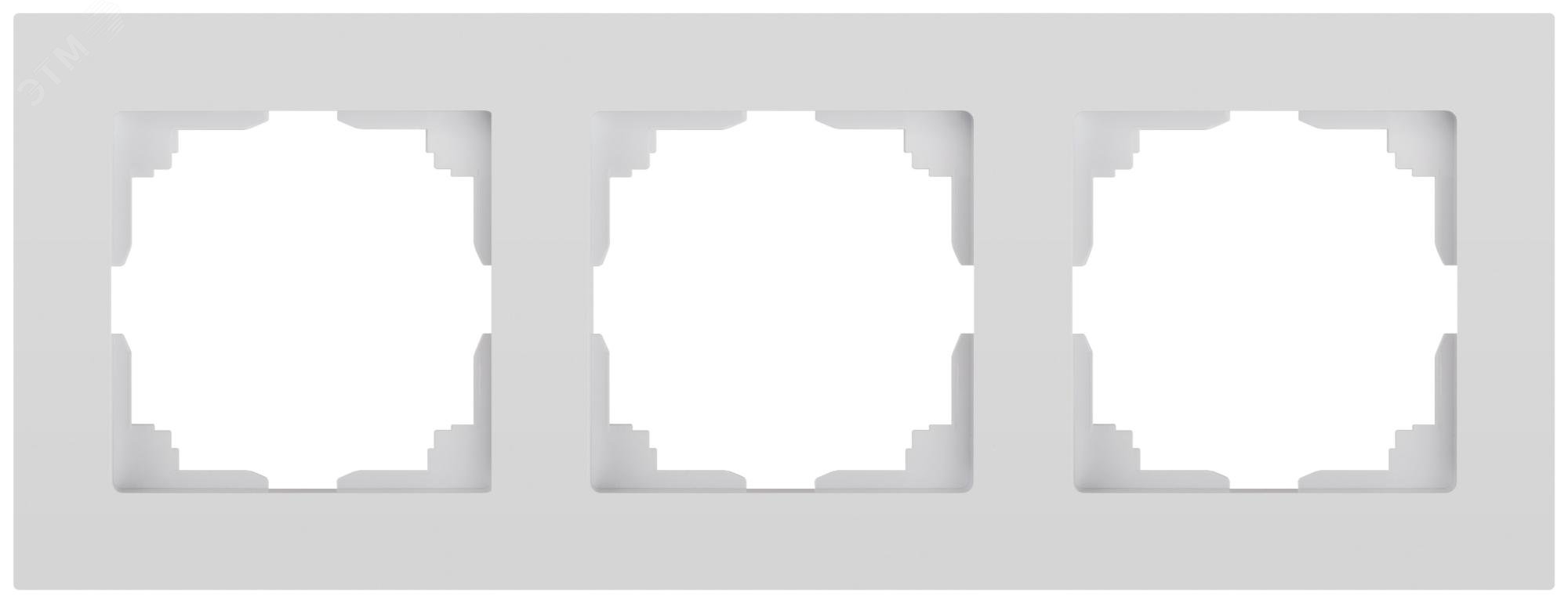 Изображение товара Рамка для розеток и выключателей Intro Accent 6-503-01 3 поста белый пластик