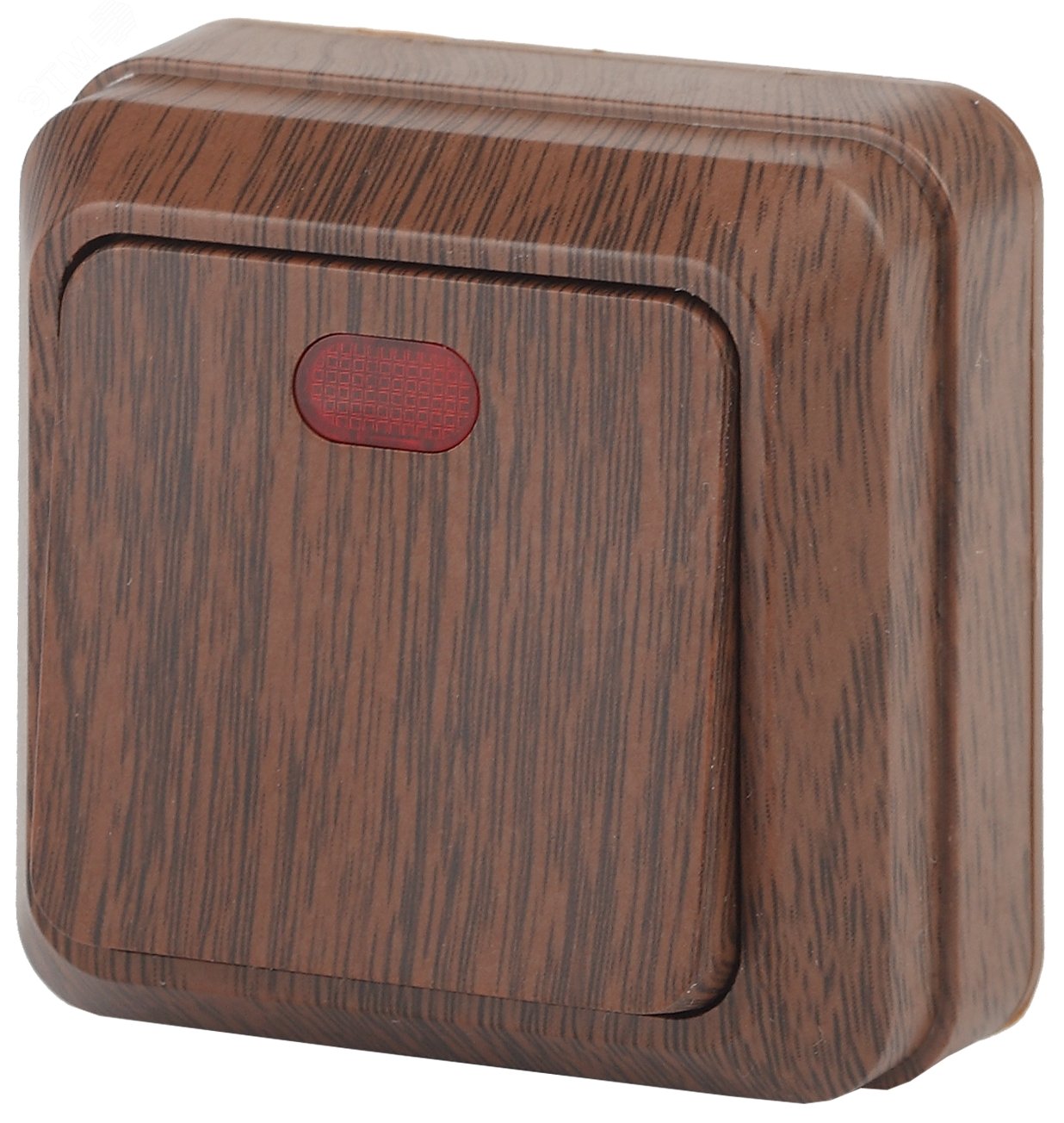 Изображение товара Выключатель одноклавишный с подсветкой Intro Quadro 10А IP20 венге