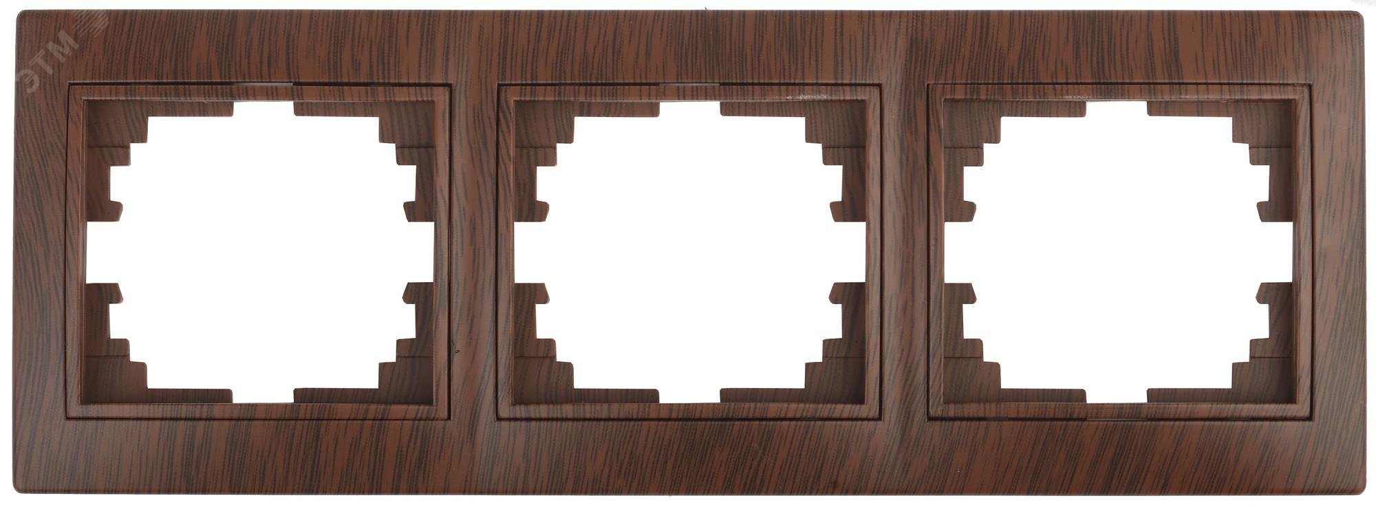 Изображение товара Рамка для розеток и выключателей Intro Plano 1-503-10 3 поста венге пластик