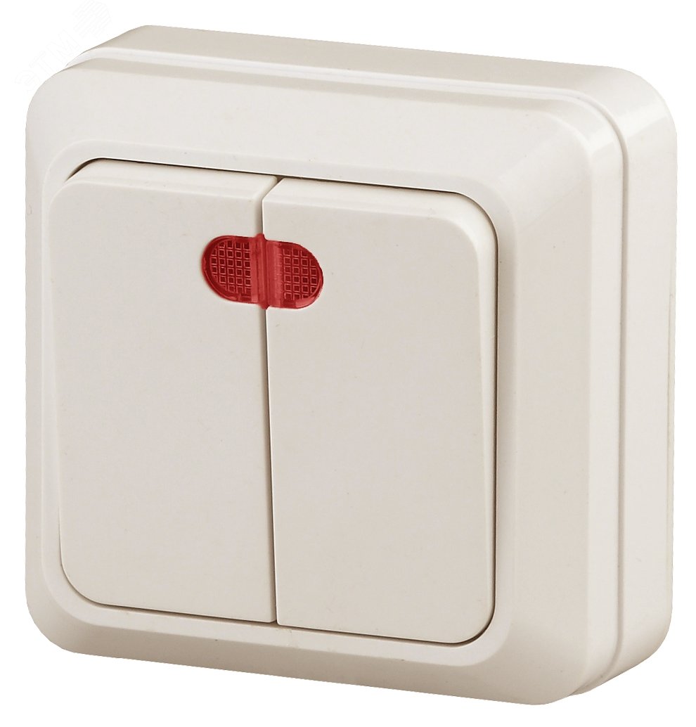 Изображение товара Двухклавишный выключатель с подсветкой Intro Quadro 2-105-02 IP20