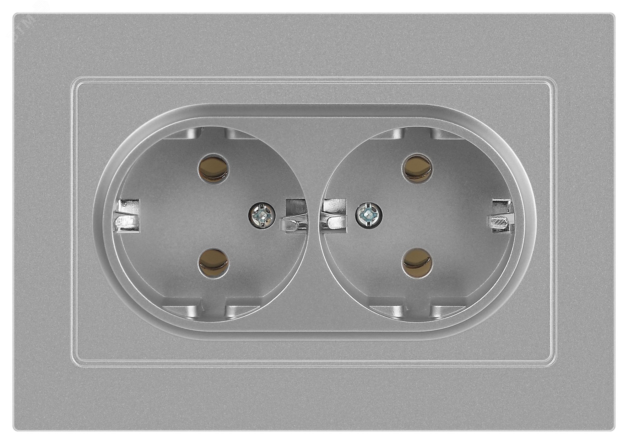Изображение товара Розетка двойная скрытая монтаж алюминий 16А 250В IP20 Intro Accent