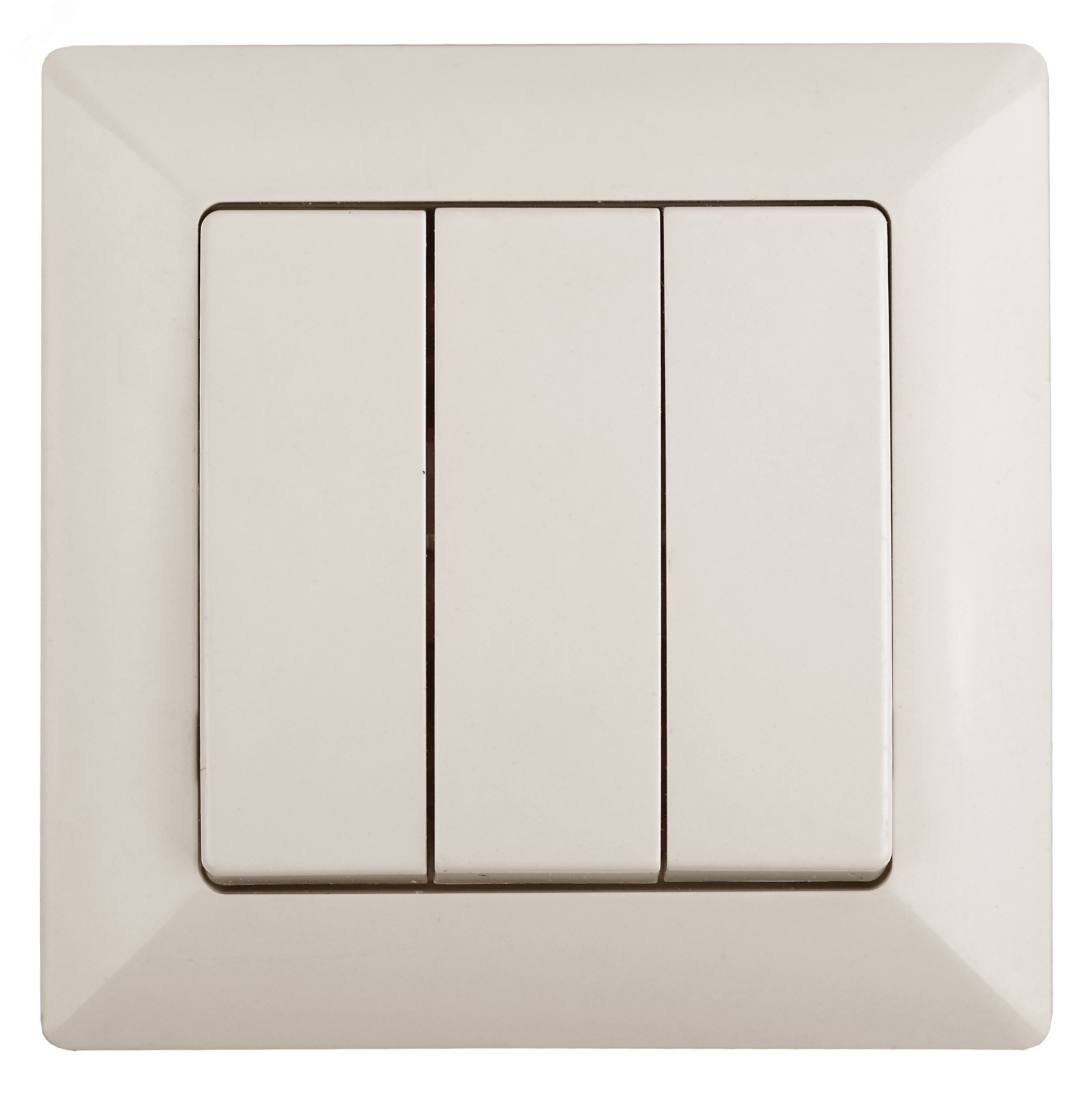 Изображение товара Выключатель трехклавишный скрытого монтажа 10А 250В слоновая кость Intro Solo 4-106-02