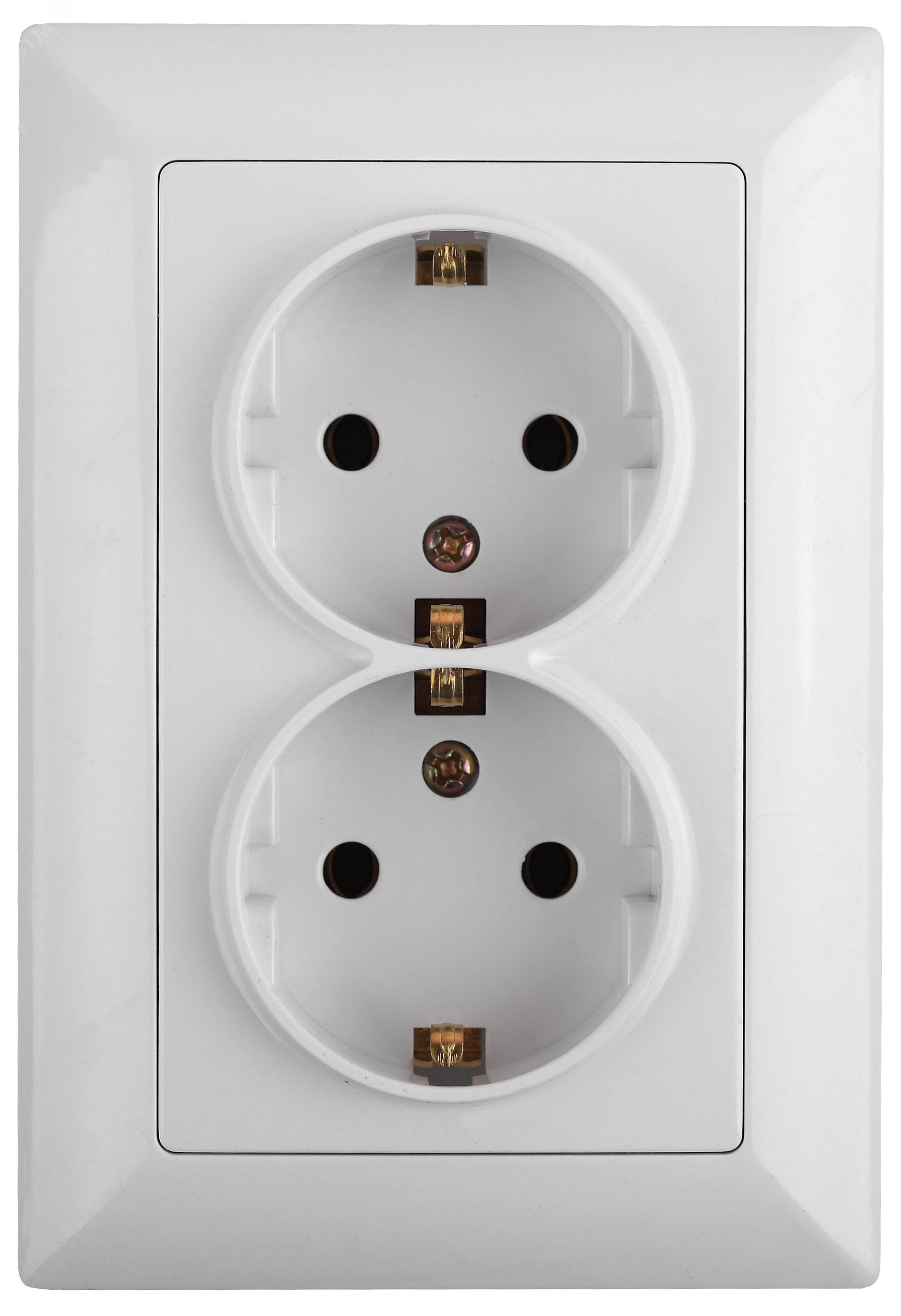 Изображение товара Розетка однофазная двойная скрытая монтаж белая 16А 250В IP20 Intro Solo 4-205-01