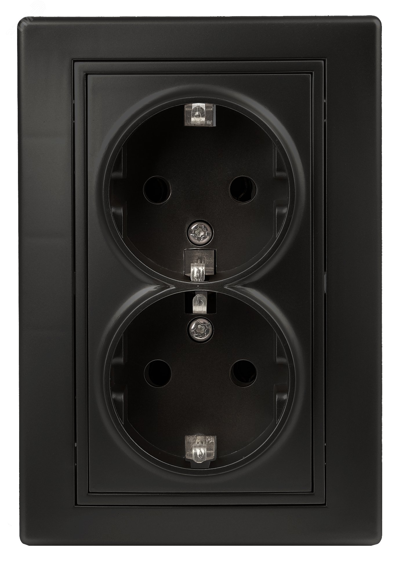 Изображение товара Розетка двойная скрытого монтажа Intro Plano антрацит 16А IP20