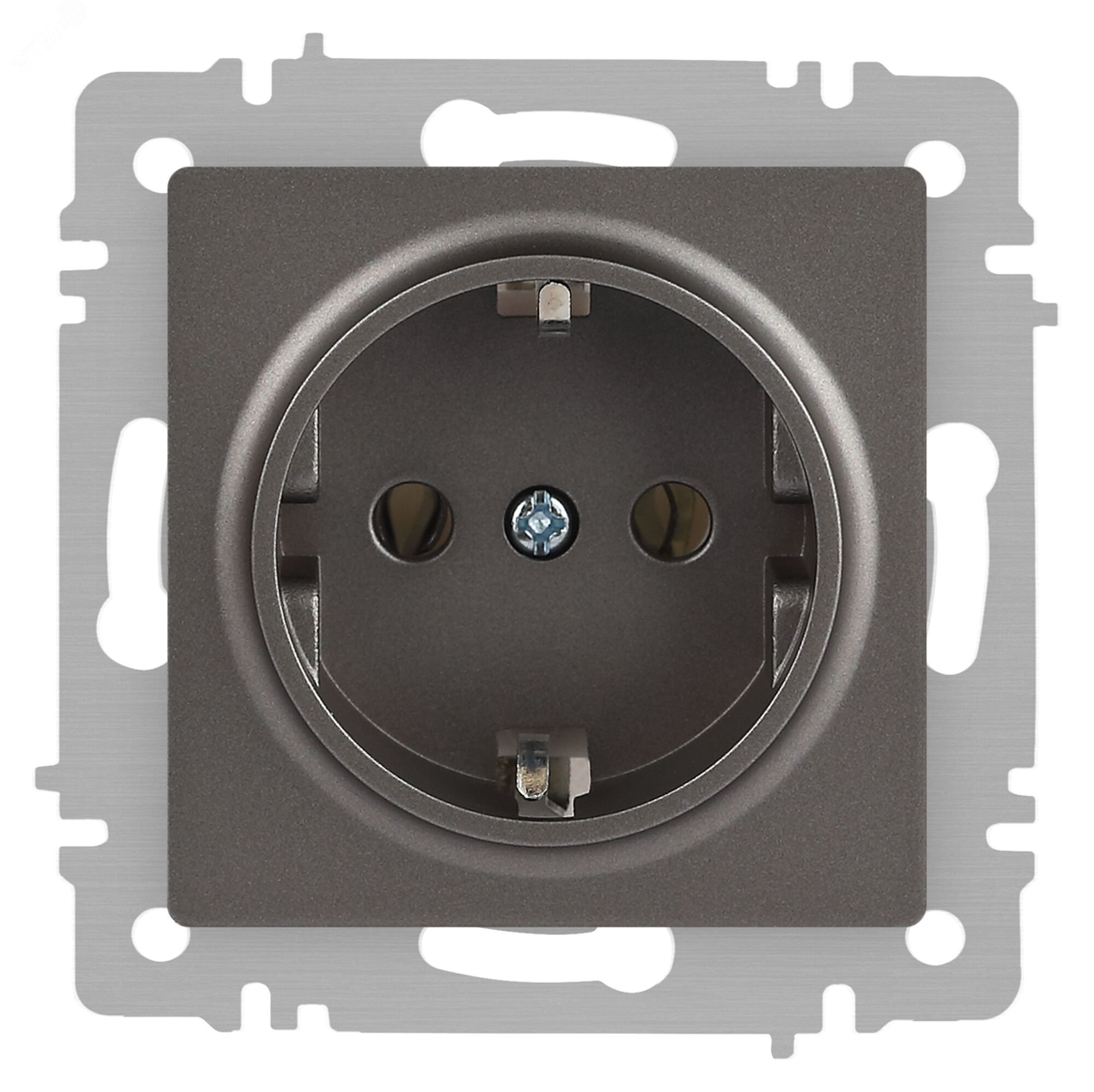 Изображение товара Розетка однофазная скрытого монтажа Intro Accent 16А 250В титан IP20 винтовые зажимы