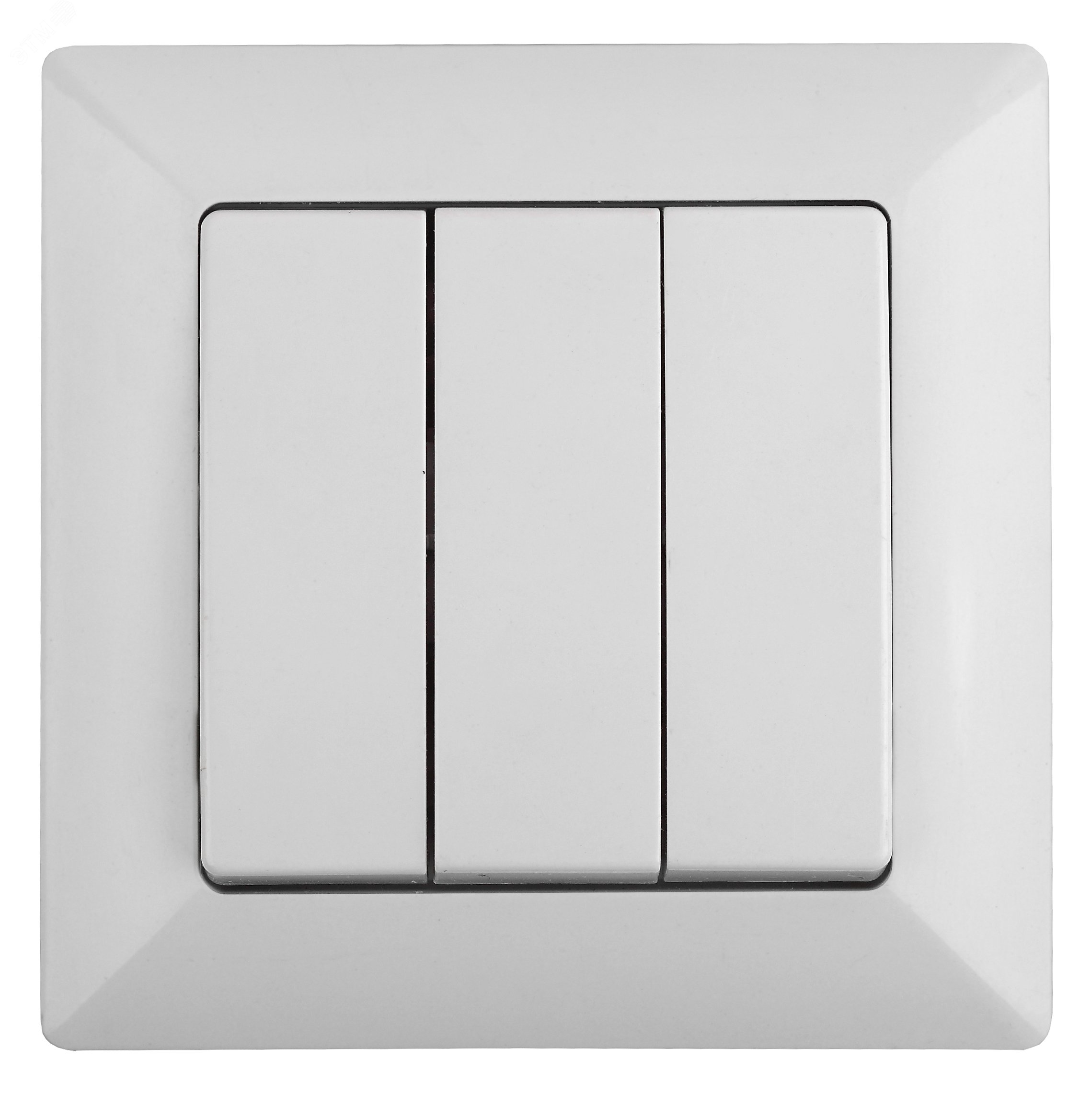 Изображение товара Выключатель трехклавишный скрытого монтажа белый 10А 250В Intro Solo 4-106-01 (шт)