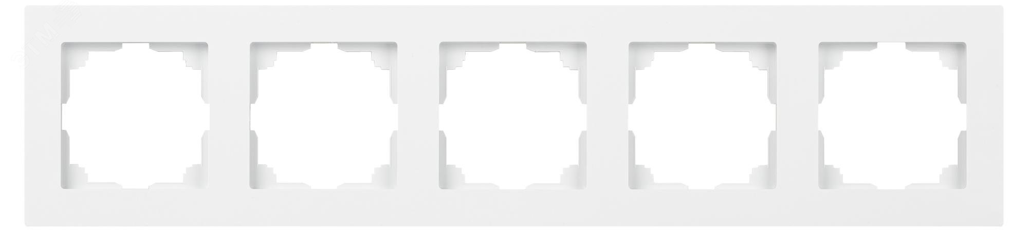Изображение товара Рамка для розеток и выключателей 5 постов белый Intro Accent 6-505-01