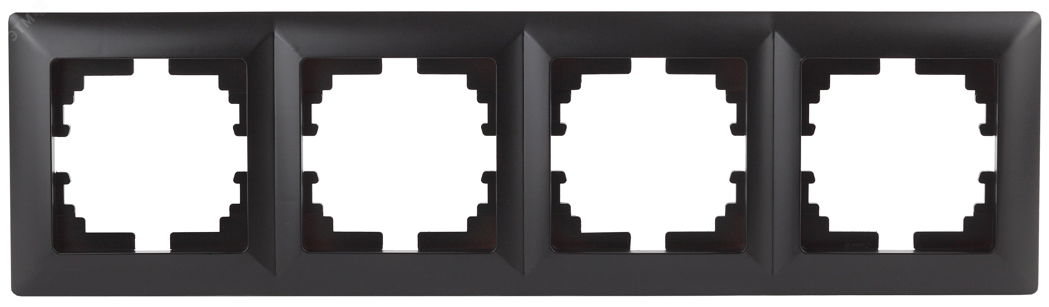 Изображение товара Рамка для розеток и выключателей Intro Solo 4 поста антрацит пластиковая