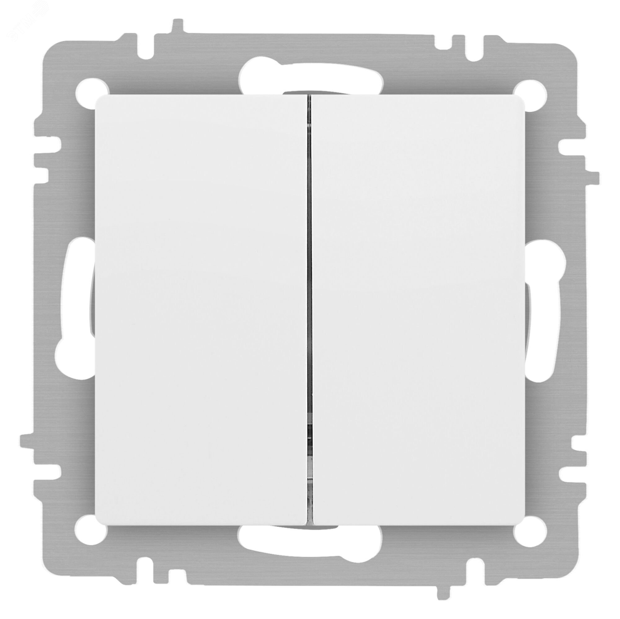 Изображение товара Двухклавишный выключатель Intro Accent 6-104-01М белый матовый IP20