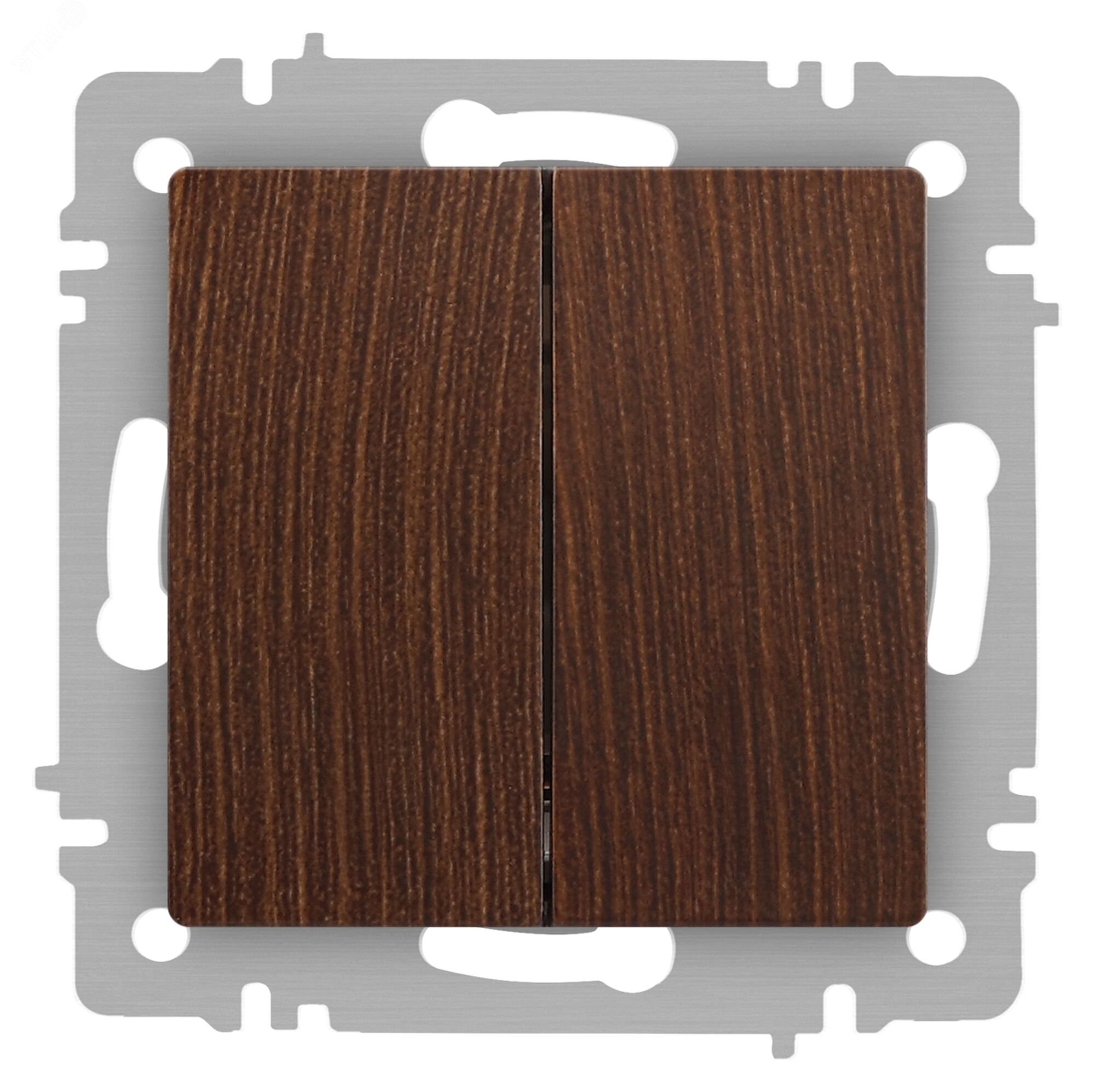 Изображение товара Переключатель Intro Accent 6-107-10 двойной, 10А-250В, IP20, СУ, AL/CU, венге (шт)