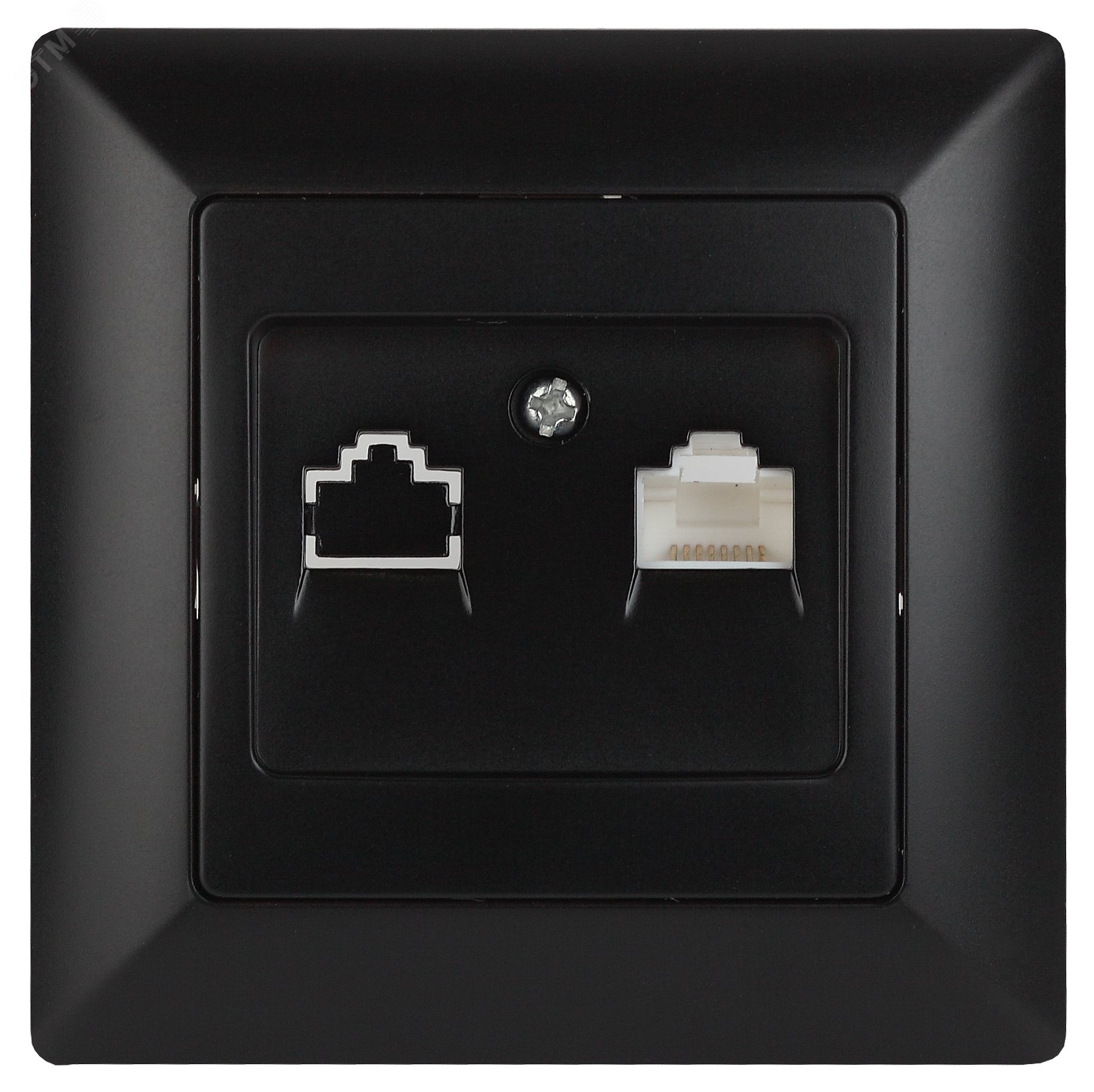 Изображение товара Розетка RJ45 Intro Solo 4-303-05 информационная антрацит скрытая установка