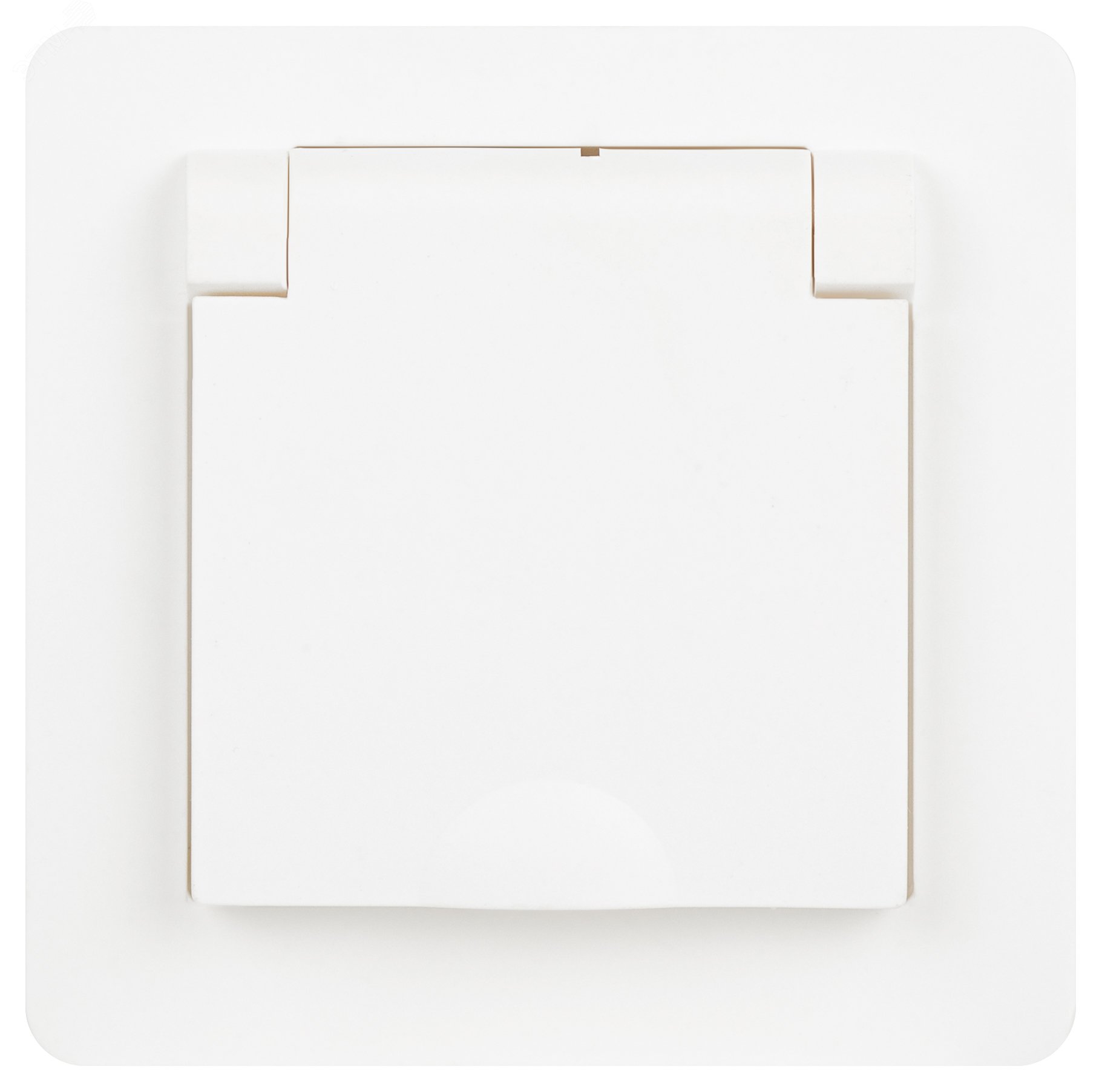 Изображение товара Розетка однофазная скрытого монтажа Intro Style с заземлением и крышкой белая