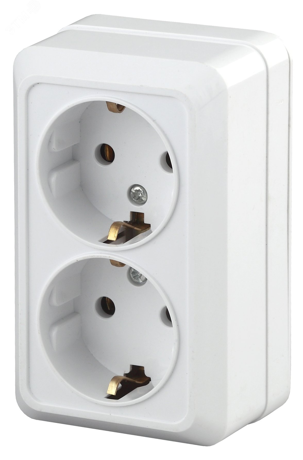 Изображение товара Розетка однофазная наружная (открытой установки) с заземлением без шторок белый 16А 250В IP20 2Э-204-0 Intro Quadro (шт)